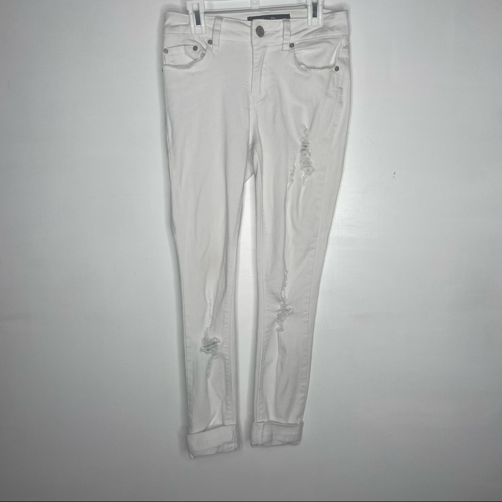🍋Indigo Ruin white distressed skinny jeans size 3
